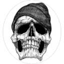[MED-ACR-240] CALCOMANIA MEDIANA ACRILICO CALAVERA GORRO