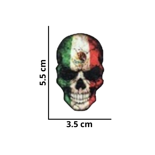 [MED-ACR-197] CALCOMANIA MEDIANA ACRILICO CALAVERA MEXICO 5.5x3.5 cm 