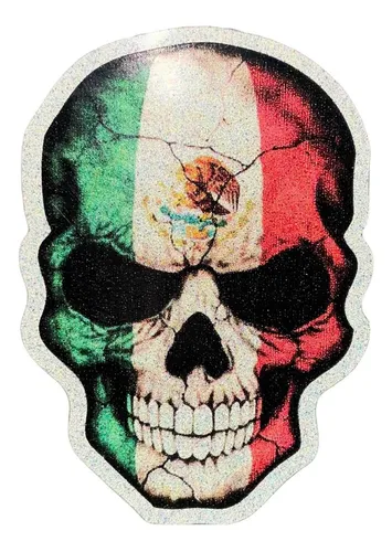 [MED-ACR-197] CALCOMANIA MEDIANA ACRILICO CALAVERA MEXICO