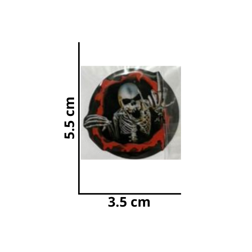 [MED-ACR-165] CALCOMANIA MEDIANA ACRILICO CALAVERA SALIENDO 5.5x3.5 cm 