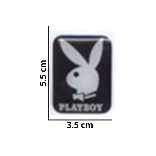 [MED-ACR-082] CALCOMANIA MEDIANA ACRILICO CONEJO PLAY BOY 5.5x3.5 cm 