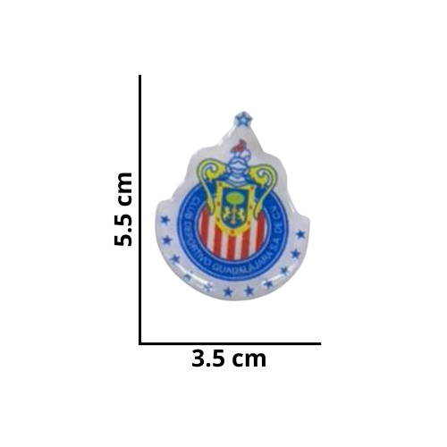 [MED-ACR-004] CALCOMANIA MEDIANA ACRILICO ESCUDO CHIVAS 5.5x3.5 cm 