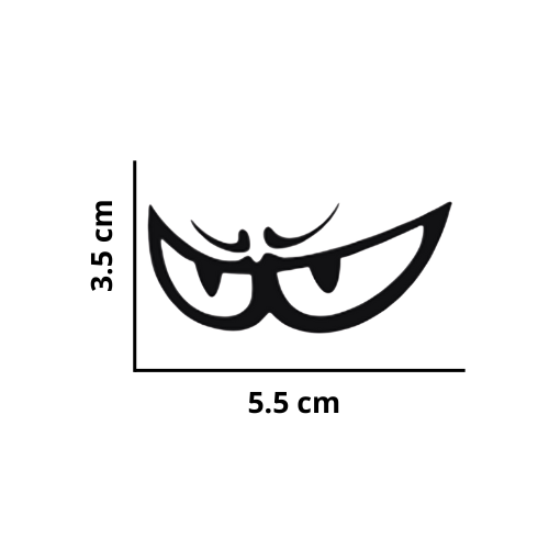[MED-ACR-232] CALCOMANIA MEDIANA ACRILICO OJOS NEGROS 5.5x3.5 cm 