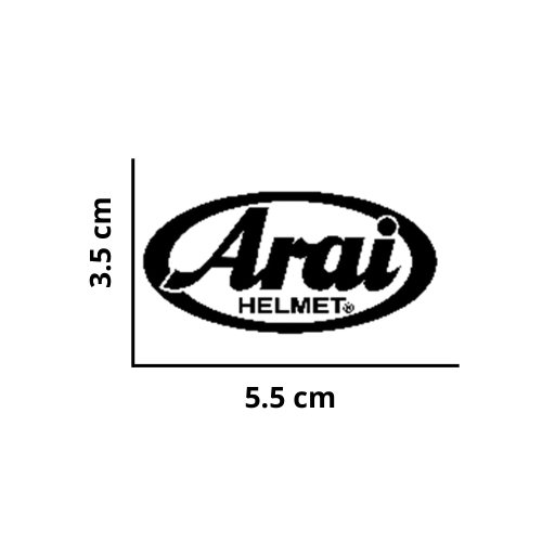 [MED-ACR-213] CALCOMANIA MEDIANA ACRILICO LOGO ARAI 5.5x3.5 cm 