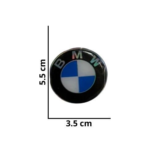 [MED-ACR-217] CALCOMANIA MEDIANA ACRILICO LOGO BMW 5.5x3.5 cm 