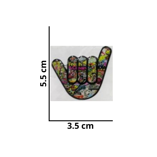 [MED-ACR-161] CALCOMANIA MEDIANA ACRILICO MANO COLLAGE 5.5x3.5 cm 