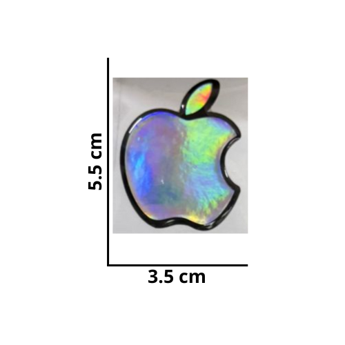 [MED-ACR-205] CALCOMANIA MEDIANA ACRILICO MANZANA PLATA 5.5x3.5 cm 