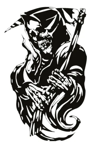 [MED-ACR-088] CALCOMANIA MEDIANA ACRILICO SANTA MUERTE