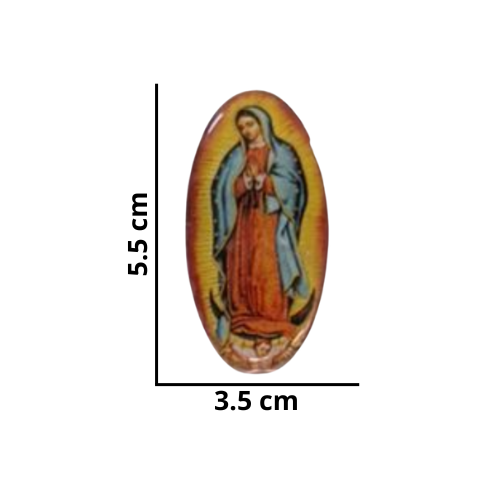 [MED-ACR-026] CALCOMANIA MEDIANA ACRILICO VIGEN GUADALUPE 5.5x3.5 cm 