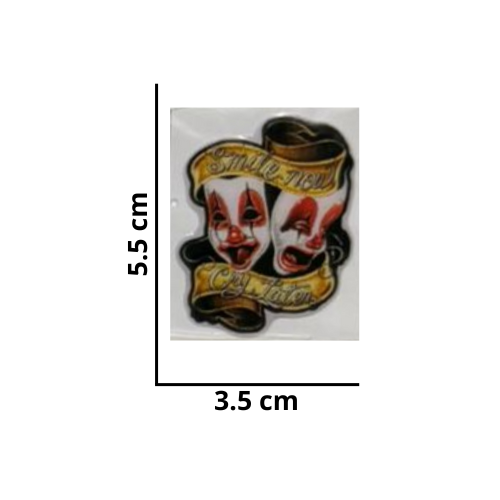 [MED-ACR-160] CALCOMANIA MEDIANA ACRLICO PAYASOS 5.5x3.5 cm 