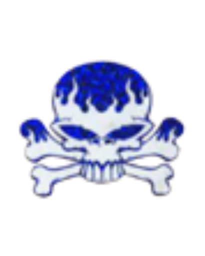 [MED-VIN-226] CALCOMANIA MEDIANA VINIL CALAVERA LLAMAS BLANCAS