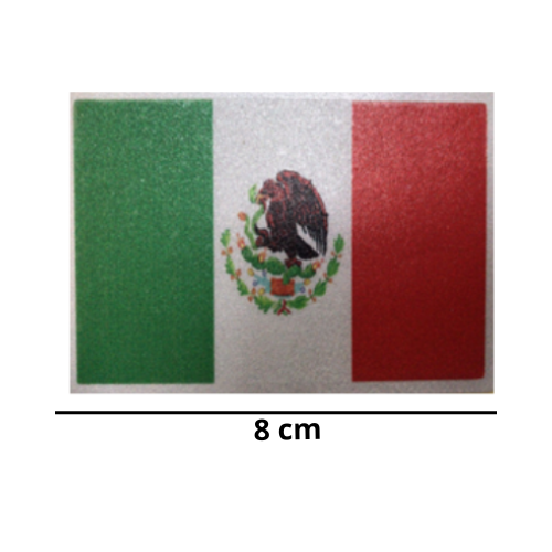 [REF-080] CALCOMANIA REFLEJANTE BANDERA DE MEXICO 8x7 cm
