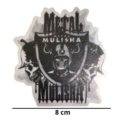 [REF-045] CALCOMANIA REFLEJANTE MULISHA DOS CALAVERAS 8X7 CM