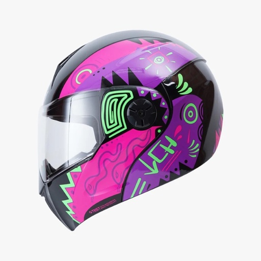 [ICH3110MEXMOB-M] CASCO ICH 3110 EX MEXA NEGRO-MORADO BRILLO M