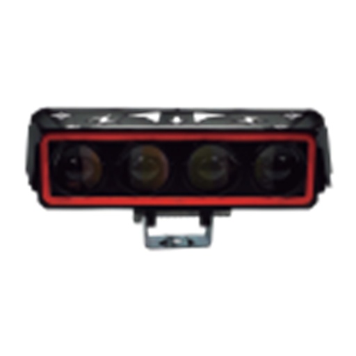 [RS-LED-13129Y-W-R] FARO AUXILIAR LED RECTANGULAR 4 LUPAS CON LUZ FRONTAL ROJO LUZ AMARILLO-BLANCO 12/80V 24-26W