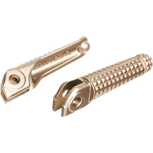 [POS-1615-0236] VC04010009 VC04010010 JGO SOPORTE POSAPIES TRASEROS ORO TITANIO STORM250/SCREAMER250