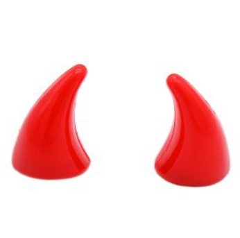 [ACC-004RJ] CUERNOS DE PLASTICO DE COLOR ROJO UNIVERSAL PARA TODO TIPO DE CASCOS