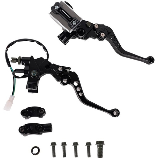 [BOM-1302-0569N] KIT BOMBA FRENO CON MANIJA ALUMINIO CNC UNIVERSAL IR-0569 NEGRO