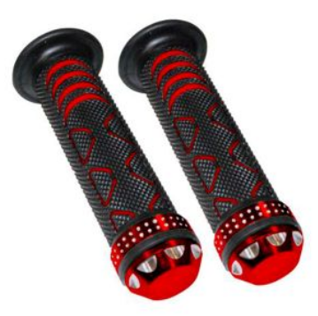 [PUÑ-U19] PUÑOS PUNTA ALUMINIO DIAMANTE PCR ANTIDERRAPANTE PUNTA DE ALUMINIO FORMA DE DIAMANTE\xa0 ROJO S/TUBO MOVIL MANUBRIO 7/8
