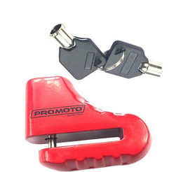 [5124-1032] CANDADO DISCO FRENO PROMOTO ACERO ROJO 5.5MM