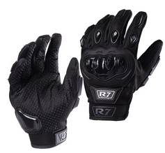 [7306-1321] GUANTES VEL R7 RACING M NEGRO R7-1 TOUCH/LIMPIADOR MICA