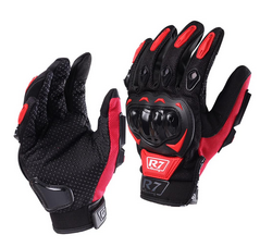 [7306-1326] GUANTES VEL R7 RACING M ROJO R7-1 TOUCH/LIMPIADOR MICA