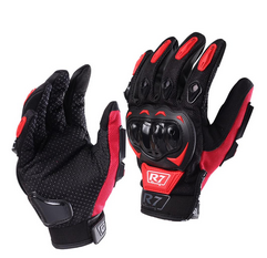 [7306-1327] GUANTES VEL R7 RACING L ROJO R7-1 TOUCH/LIMPIADOR MICA