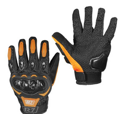 [7306-1340] GUANTES VEL R7 RACING S NARANJA R7-1 TOUCH/LIMPIADOR MICA