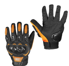 [7306-1341] GUANTES VEL R7 RACING M NARANJA R7-1 TOUCH/LIMPIADOR MICA