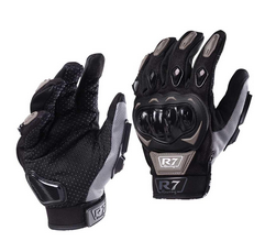 [7306-1345] GUANTES VEL R7 RACING S GRIS R7-1 TOUCH/LIMPIADOR MICA