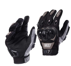 [7306-1347] GUANTES VEL R7 RACING L GRIS R7-1 TOUCH/LIMPIADOR MICA