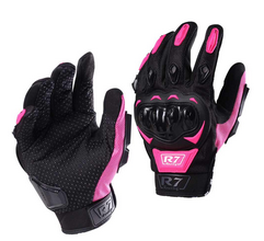 [7306-1350] GUANTES VEL R7 RACING S ROSA R7-1 TOUCH/LIMPIADOR MICA