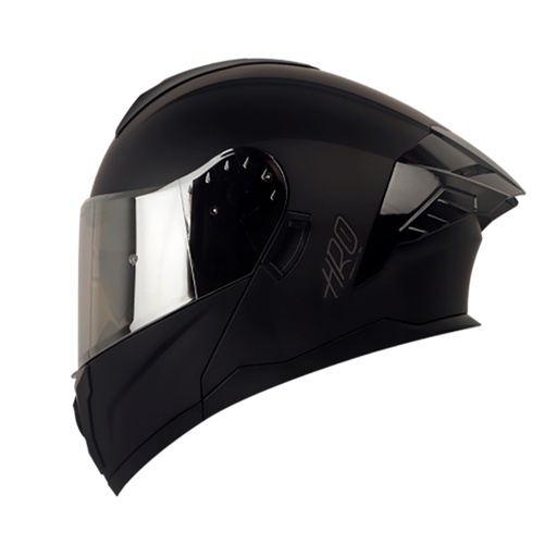 [H3480EVSONEPL-XXL] CASCO HRO 3480DV EVO SOLID NEGRO MATE VISOR PLATA  XXL