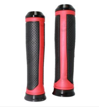 [PUÑ-135] PUÑOS GEL ANTIDERRAPANTE CON BASE Y PUNTA ALUMINIO ROJO C/ TUBO MOVIL MANUBRIO 7/8