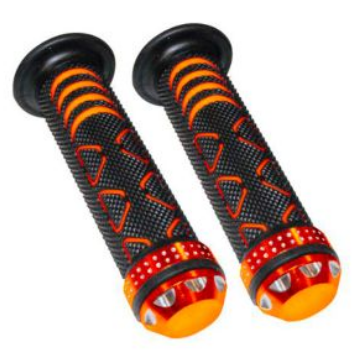 [PUÑ-U20] PUÑOS PUNTA ALUMINIO DIAMANTE PCR ANTIDERRAPANTE PUNTA DE ALUMINIO FORMA DE DIAMANTE\xa0NARANJA S/TUBO MOVIL MANUBRIO 7/8