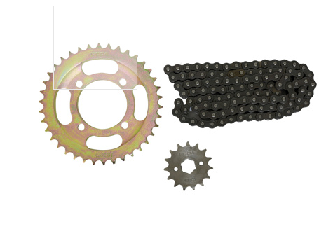 [27-8015-001] ENGRANE 38X15 CADENA 428X108L CONCAVO SET VENTO RYDER 150 (20-21), LITHIUM 150 (20-21) / HONDA CGL 125 TOOL (12-19) RODA
