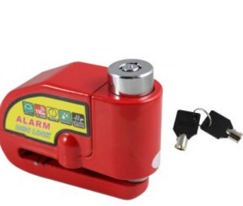 [CDM-008RO] CANDADO FRENO DE DISCO CON ALARMA 9Vcc ROJO MOTONETAS Y MOTOS CON FRENOS DE DISCO