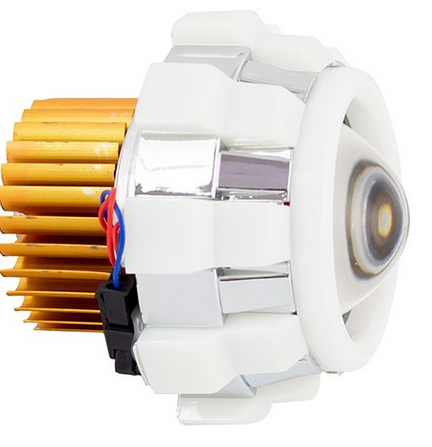 [FOB-3216-1484] FOCO P/MOTOCICLETA OJO ANGEL TRICOLORES IR-TT03II AZUL-BLANCO-ROJO 12-80V 20W 6000K 2500LM