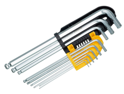 [HER-9000-2012] JUEGO DE 9 LLAVES ALLEN LARGAS