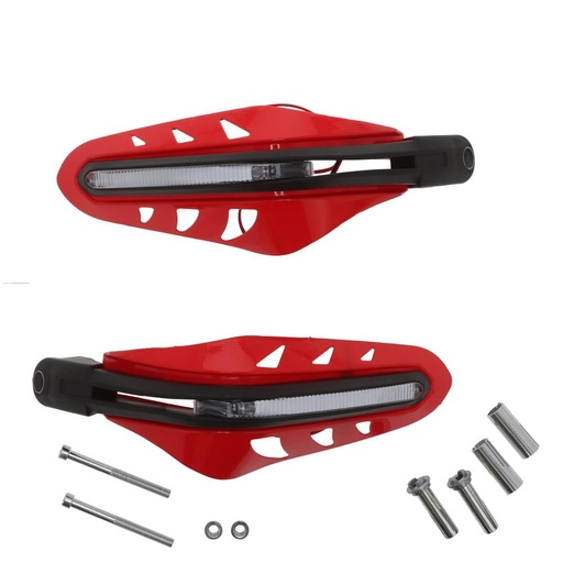 [5207-1004] JUEGO PROTECTOR MANO PROMOTO P01 ROJO CON LUZ POSICION