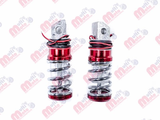 [POS-1616-0913R-R] JUEGO POSAPIE ALUMINIO C/LUZ RESORTE ROJO