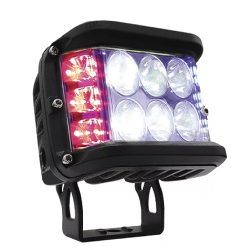 [OK-FAR-A004] FARO LED CUADRADO LATERALES AZUL Y ROJO ESTROBO LUZ BLANCA FIJA