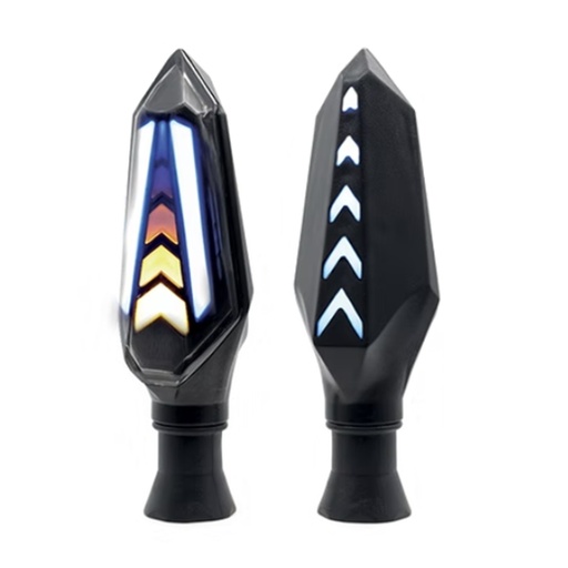 [OK-DIR-A011] DIRECCIONAL LED SECUENCIAL BI-COLOR TIPO FLECHA AMAR-BLANCO UNIVERSAL