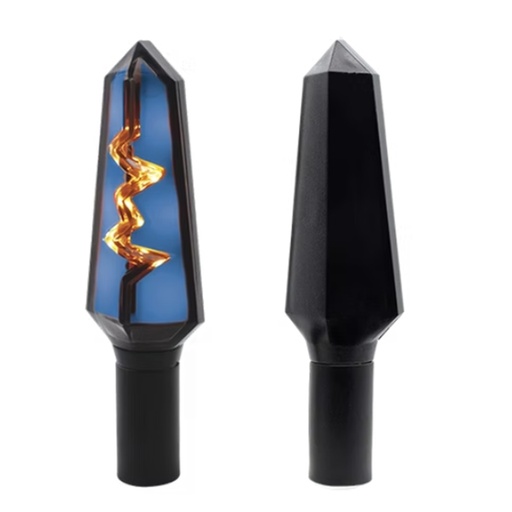 [OK-DIR-A024] DIRECCIONAL LED MINI TIPO RAYO SECUENCIAL AMAR-AZUL UNIVERSAL