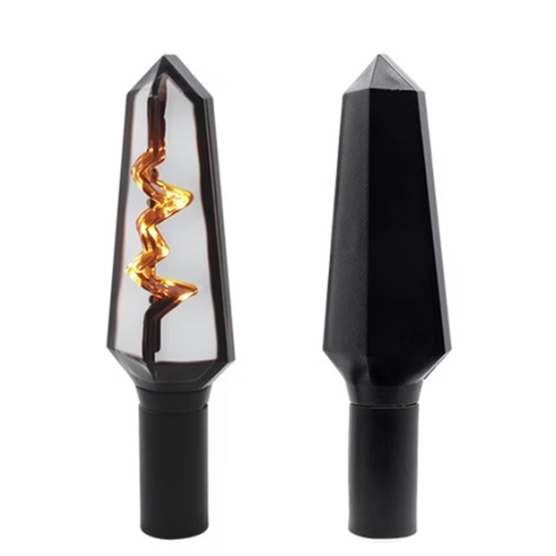 [OK-DIR-A025] DIRECCIONAL LED MINI TIPO RAYO SECUENCIAL AMAR-BLANCO UNIVERSAL