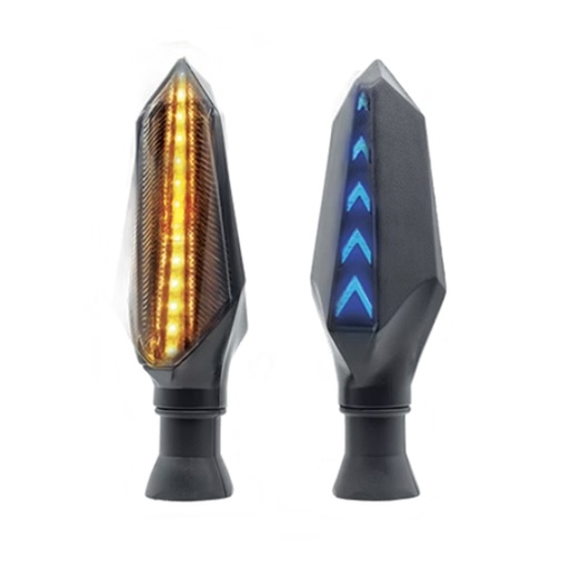 [OK-DIR-A032] DIRECCIONAL LED SECUENCIAL TIPO FLECHA AMAR-AZUL UNIVERSAL