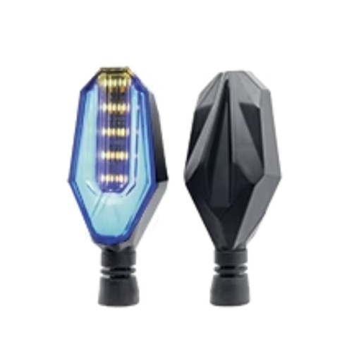 [OK-DIR-A042] DIRECCIONAL LED SECUENCIAL TIPO CAPARAZON AMAR-AZUL UNIVERSAL