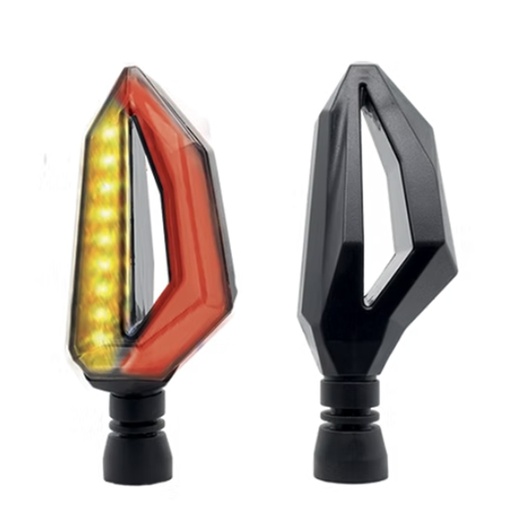 [OK-DIR-A046] DIRECCIONAL LED SECUENCIAL TIPO ALETA AMAR-ROJO UNIVERSAL