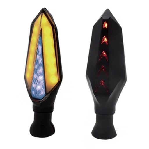 [OK-DIR-A047] DIRECCIONAL LED SECUENCIAL TIPO HEXAGONAL AMAR-AZUL UNIVERSAL