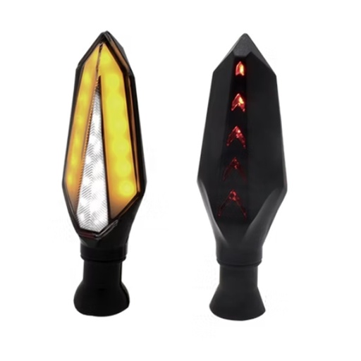 [OK-DIR-A048] DIRECCIONAL LED SECUENCIAL TIPO HEXAGONAL AMAR-BLANCO UNIVERSAL